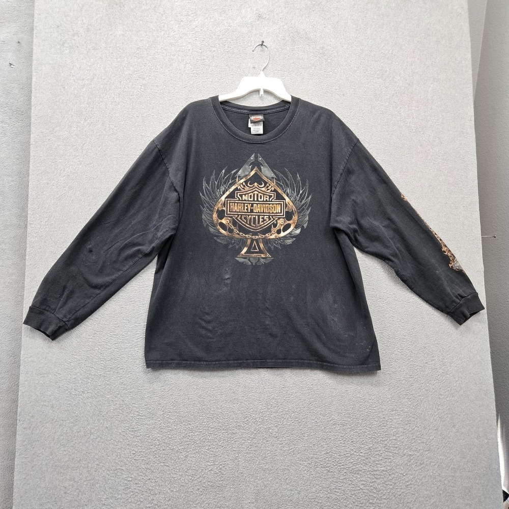 VINTAGE Harley-Davidson 2005 Men Shirt XL Black Salem Oregon Eagle Logo READ